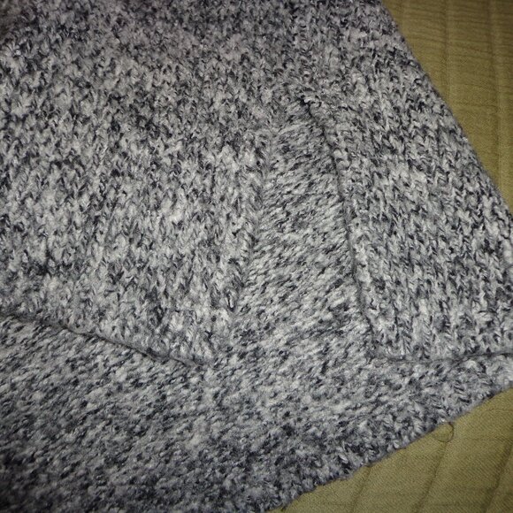 J. Crew Open Knit Cardigan M Tight Knit Black/Grey Long Sleeves - Picture 5 of 11